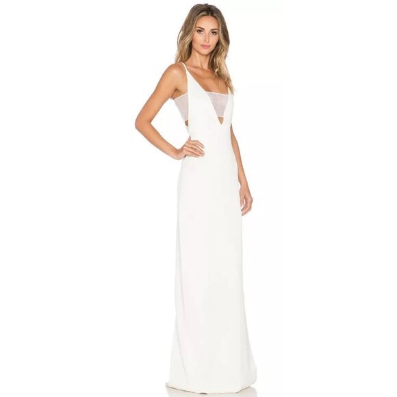 Grace MMXIII Brian Maxi Dress Ecru White Bridal Wedding Formal Lace Size 0 FLAW - Picture 2 of 16